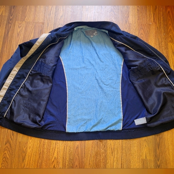 Y2K Sears Men’s Full Zip Navy Windbreaker Jacket Size Large – Canada Style A48 - Picture 6 of 10
